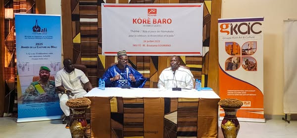 CCK || Kôrè Baro (Histoire et sociétés) Thème : « Rôle et place des Niamakalas pour la cohésion, la réconciliation et la paix », animé par M. Bourama Soumano, le samedi 26 juillet 2025 au Centre Culturel Kôrè.